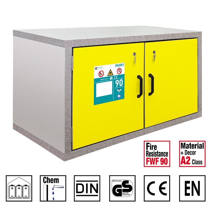 PRIORIT PRIOCAB Typ90 Tezgah Altı Tehlikeli Kimyasal Saklama Dolabı DIN EN 14470-1 (Yangına Dayanıklı)